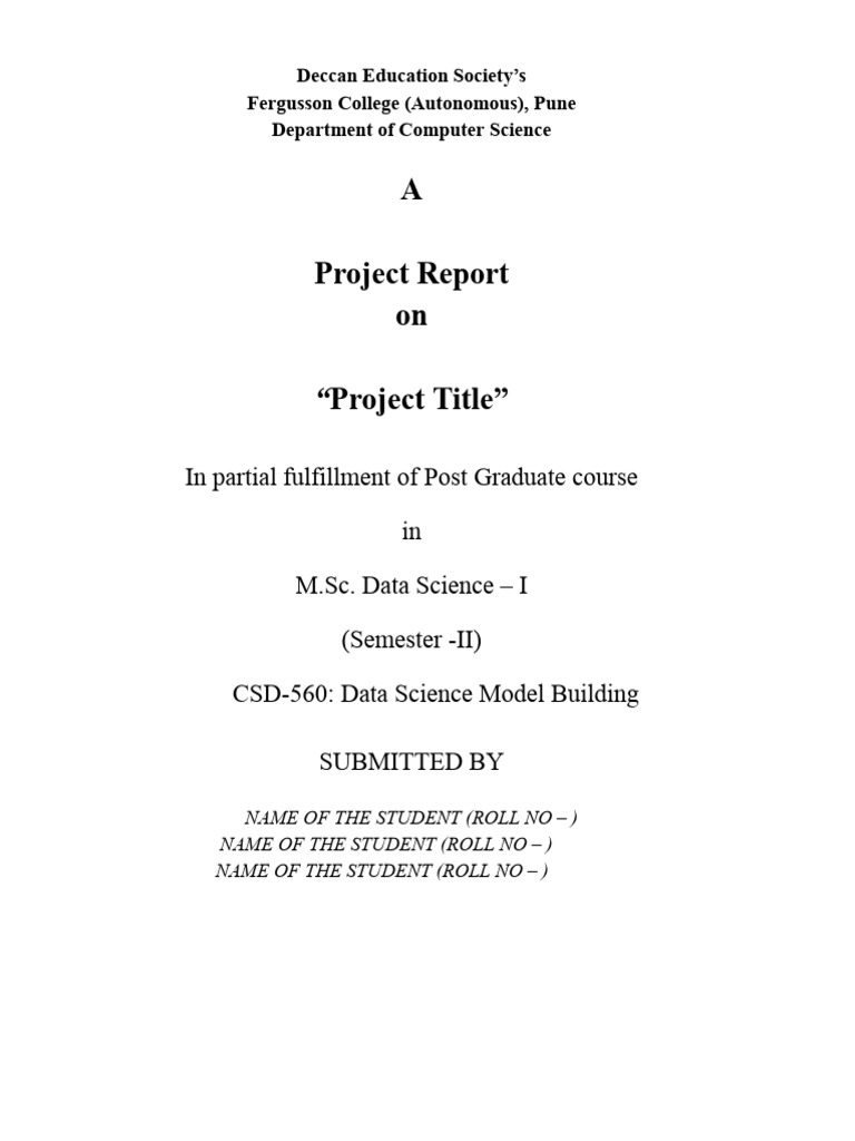 Data Science Project Report Template | PDF | Data Science | Data