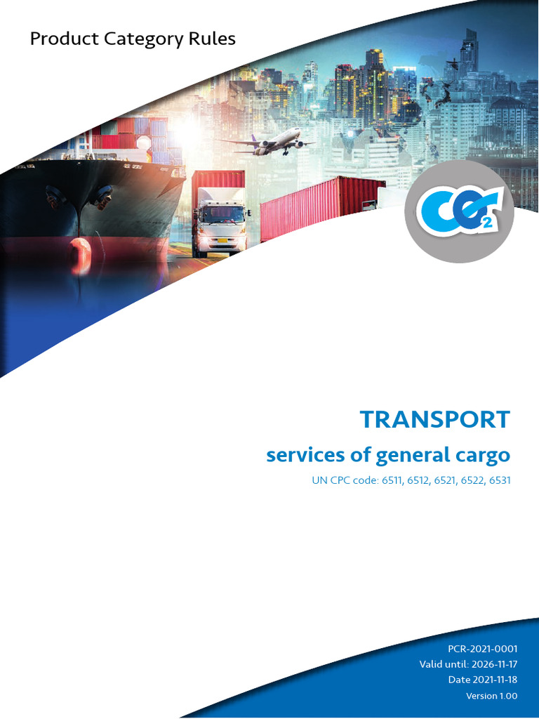 PCR 2021 0001 Transport Web | PDF | Life Cycle Assessment | Carbon ...