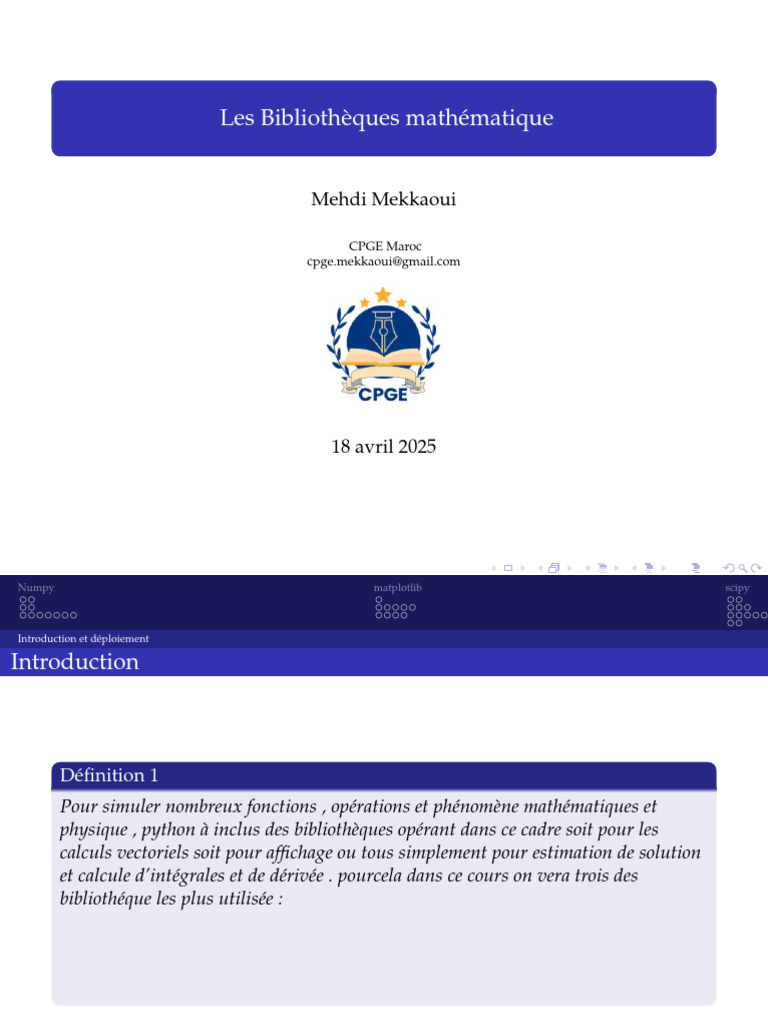 Bibliothèques Mathématiques en Python | PDF | Intégral | Mathématiques