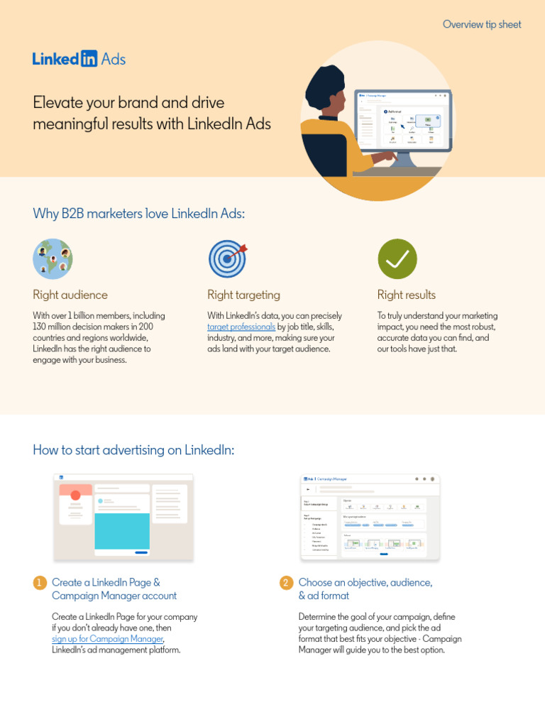 LinkedIn Ads Overview for B2B Marketers | PDF | Linked In | Advertising