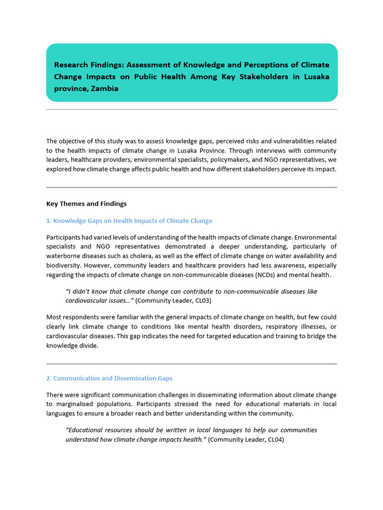 Assessing Climate Change Impacts On Public Health - Research Findings ...