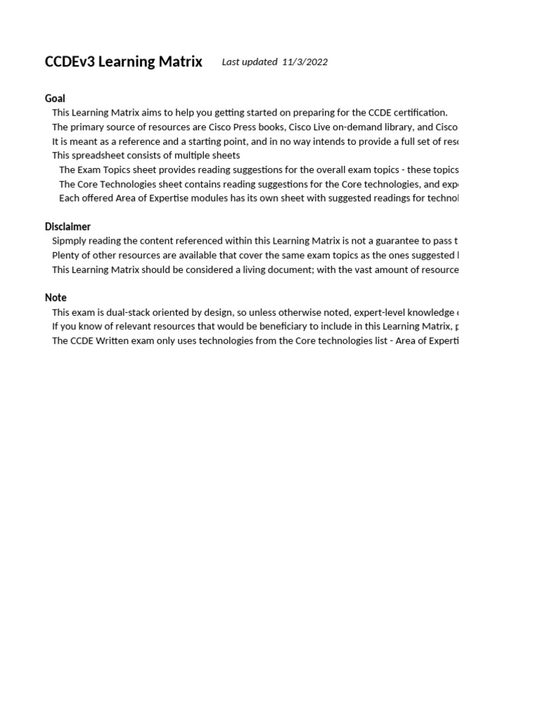 CCDEv3 Certification Preparation Guide | PDF | Computer Network ...