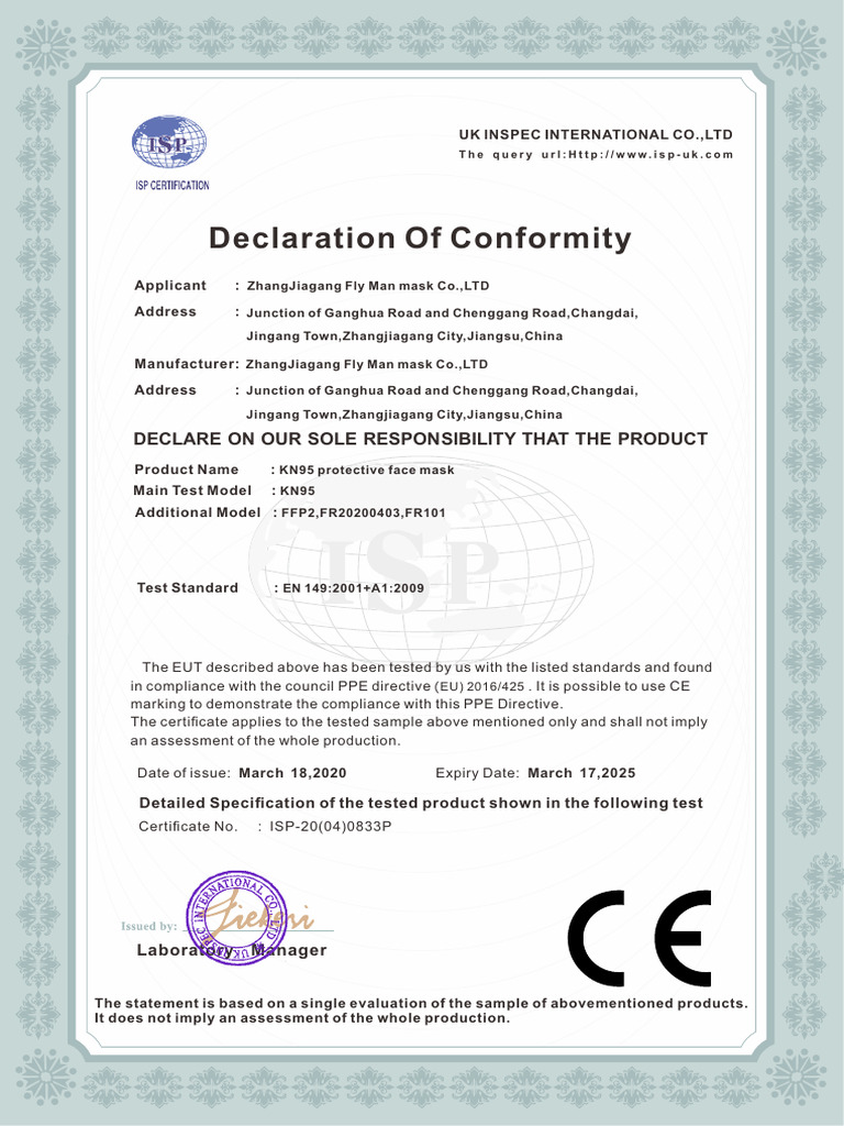 Fly Man CE Certication | PDF