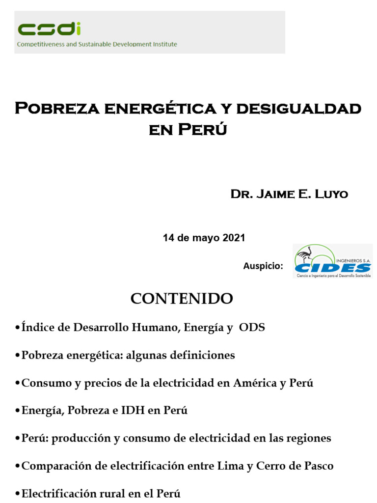 Pobreza y Desigualdad Energética en Perú | PDF | Pobreza | Pobreza e ...