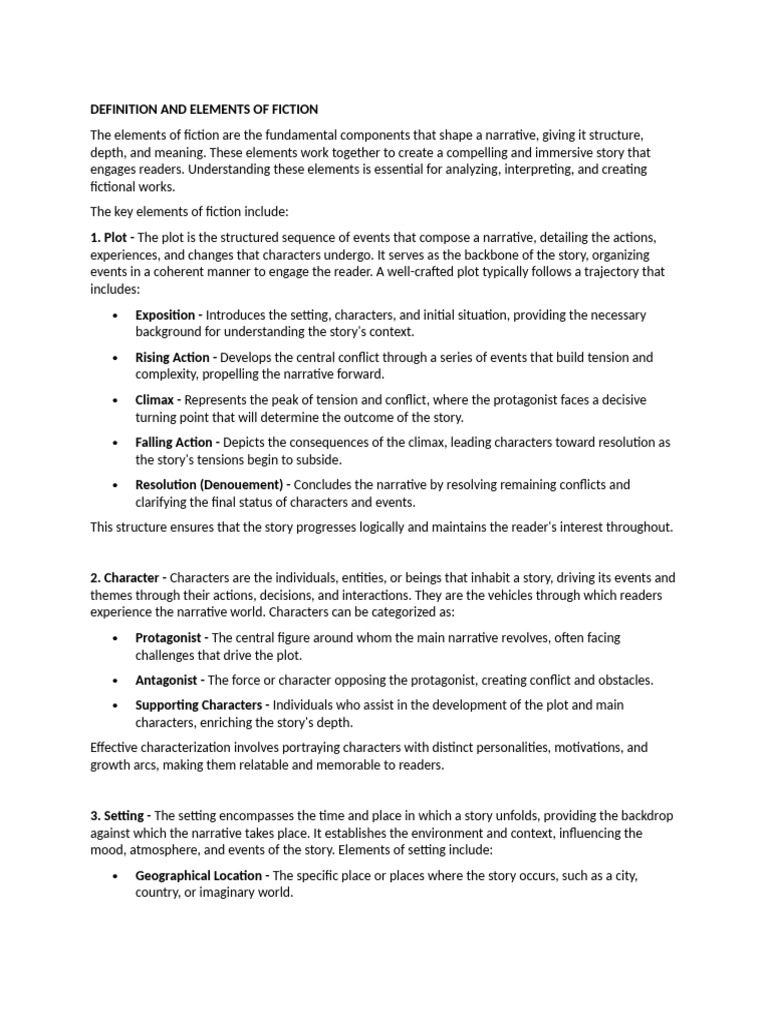 Key Elements of Fiction Explained | PDF | Narrative | Poetry