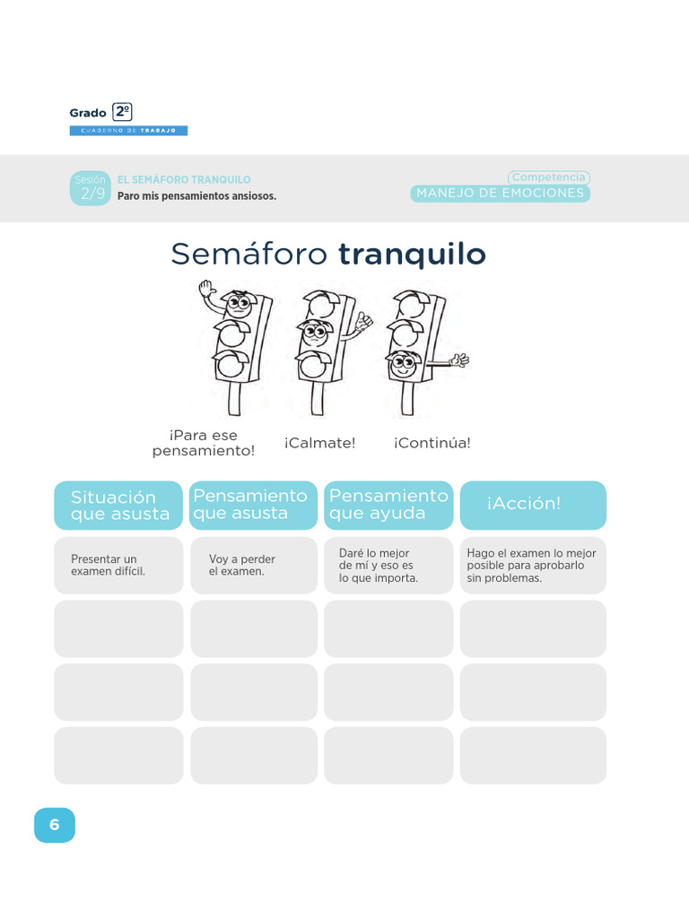 Cartilla Manejo de Las Emociones Grado 2° Mes de Marzo | PDF