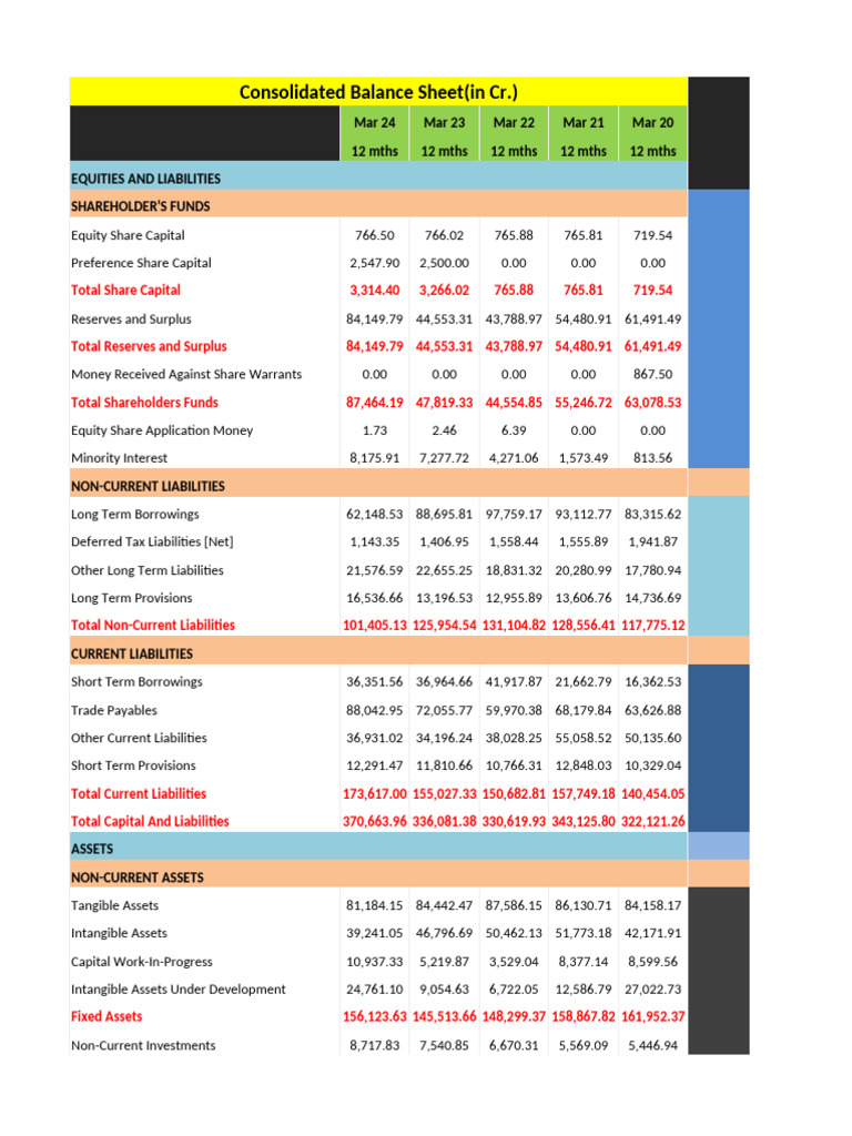 Consolidated Balance Sheet Overview | PDF | Expense | Dividend