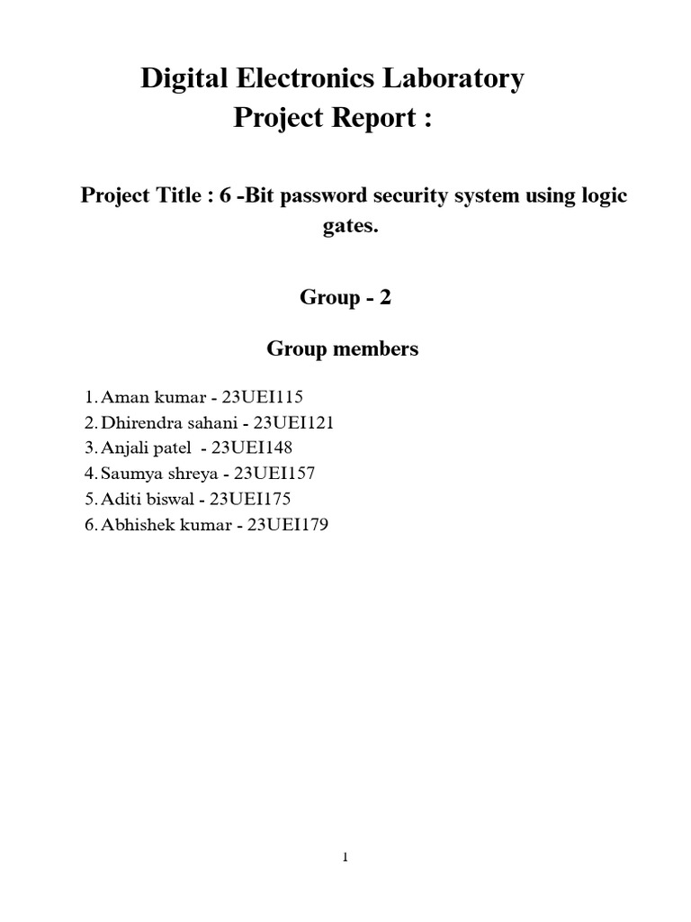 project Report1 | PDF | Logic Gate | Computer Engineering