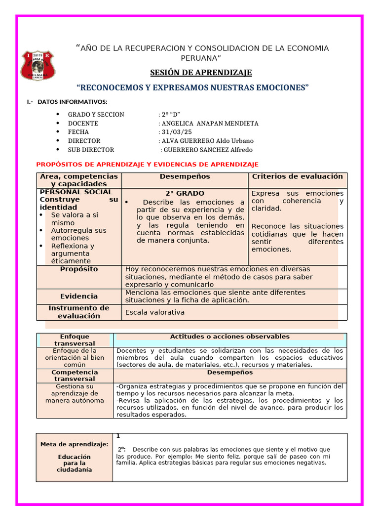 Reconocimiento y Expresión de Emociones | PDF | Las emociones | Aprendizaje