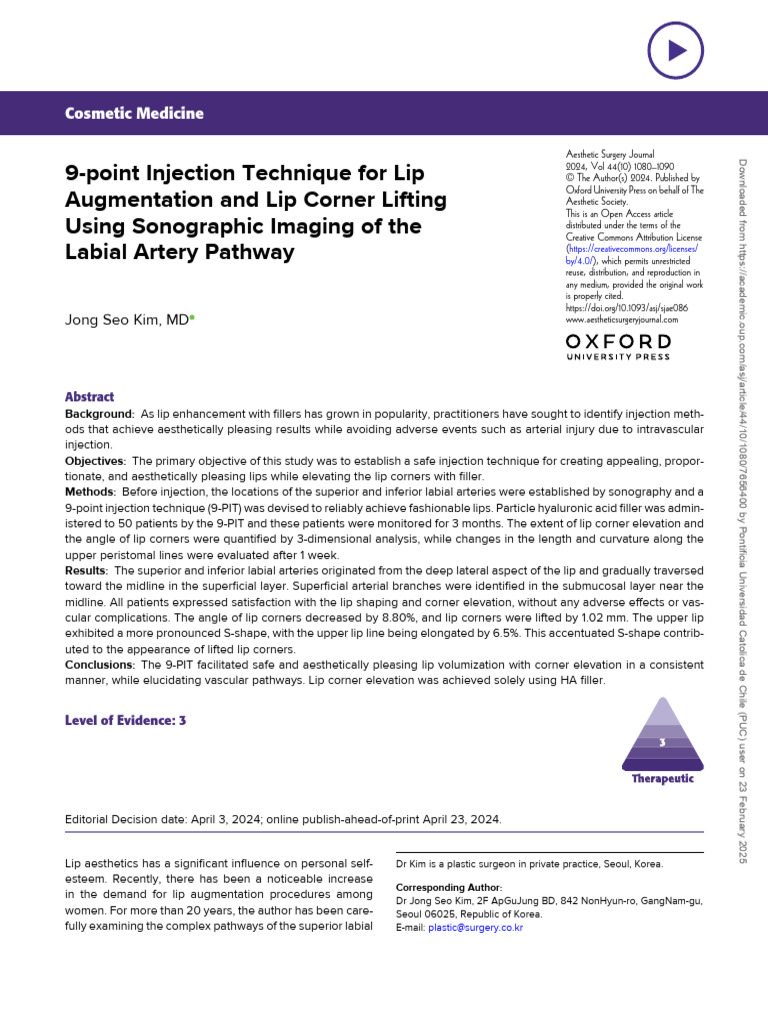 9-Point Technique for Lip Enhancement | PDF | Lip | Medical Ultrasound