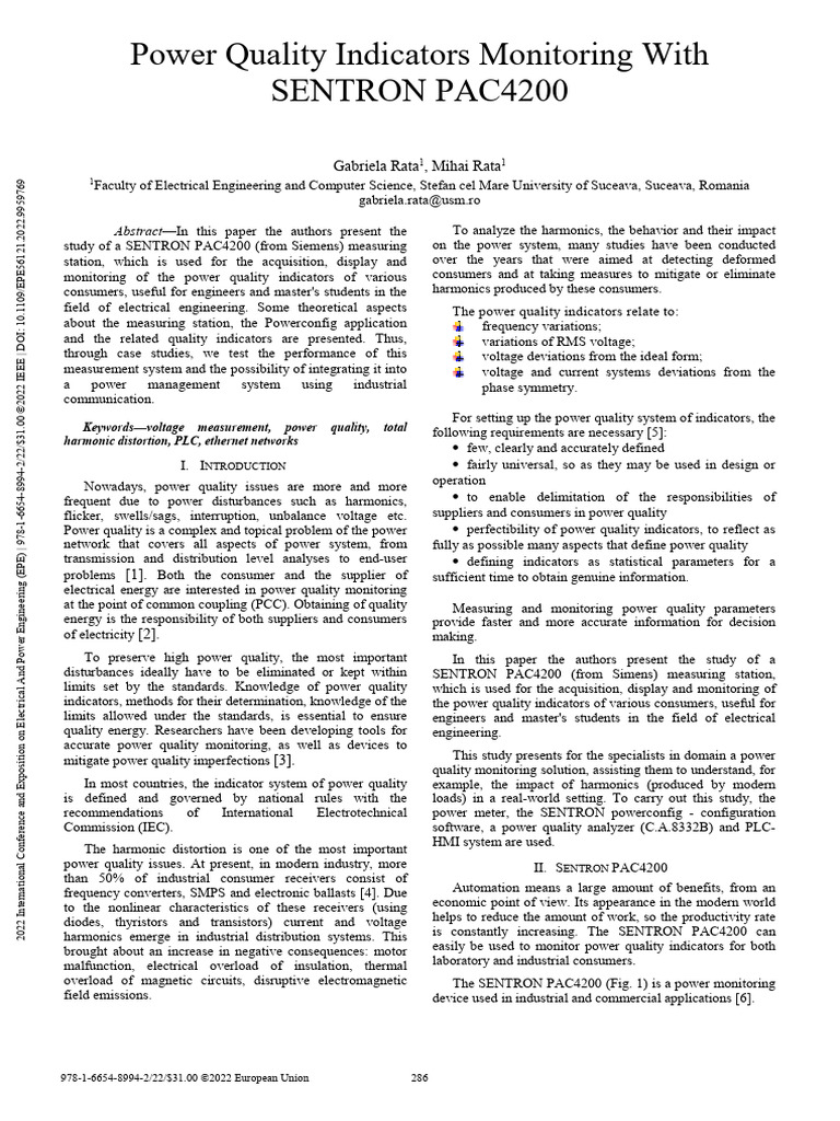 Monitoring Power Quality with SENTRON PAC4200 | PDF | Electromagnetism ...