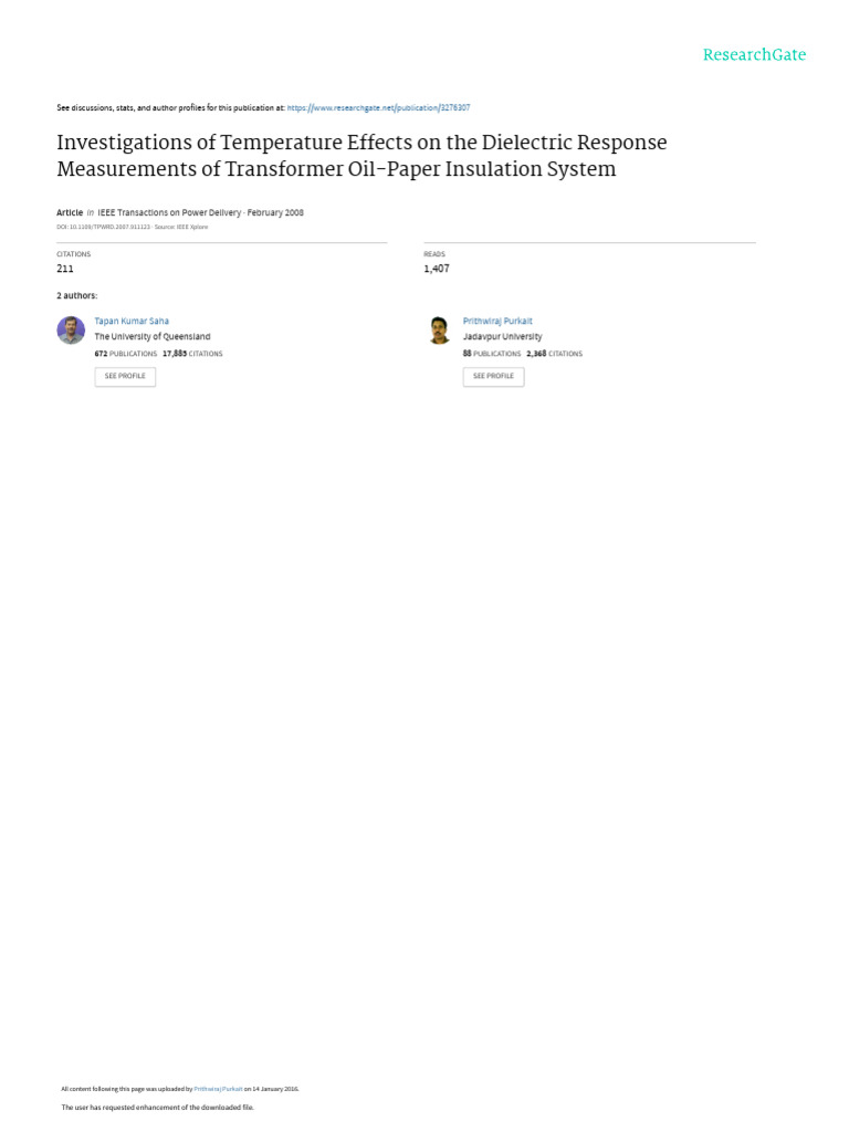 Investigations of Temperature Effects On The Dielectric Response | PDF ...