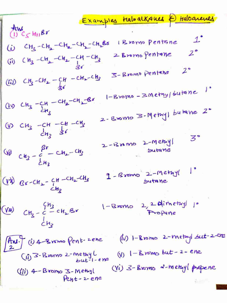 Example and Intext Haloalkanes | PDF