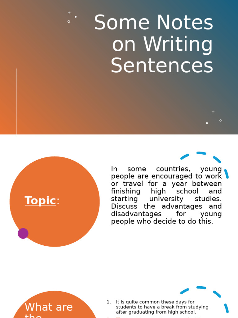 Some Notes On Writing Sentences | PDF | Adverb | Verb