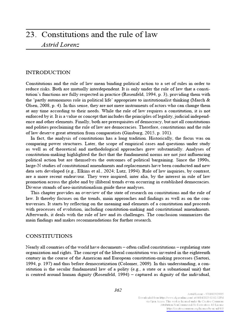 Constitutions and Rule of Law Overview | PDF | Rule Of Law | Constitution