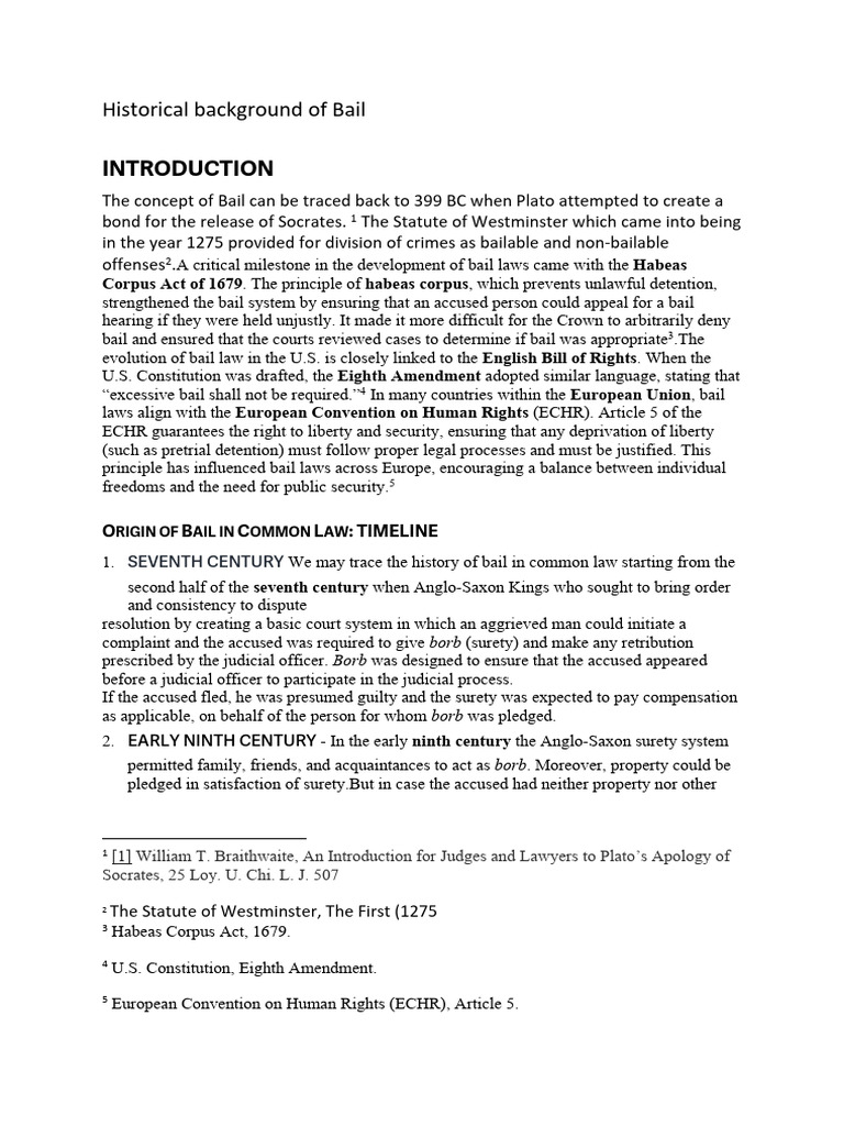 Evolution of Bail Laws Through History | PDF | Bail | Crimes