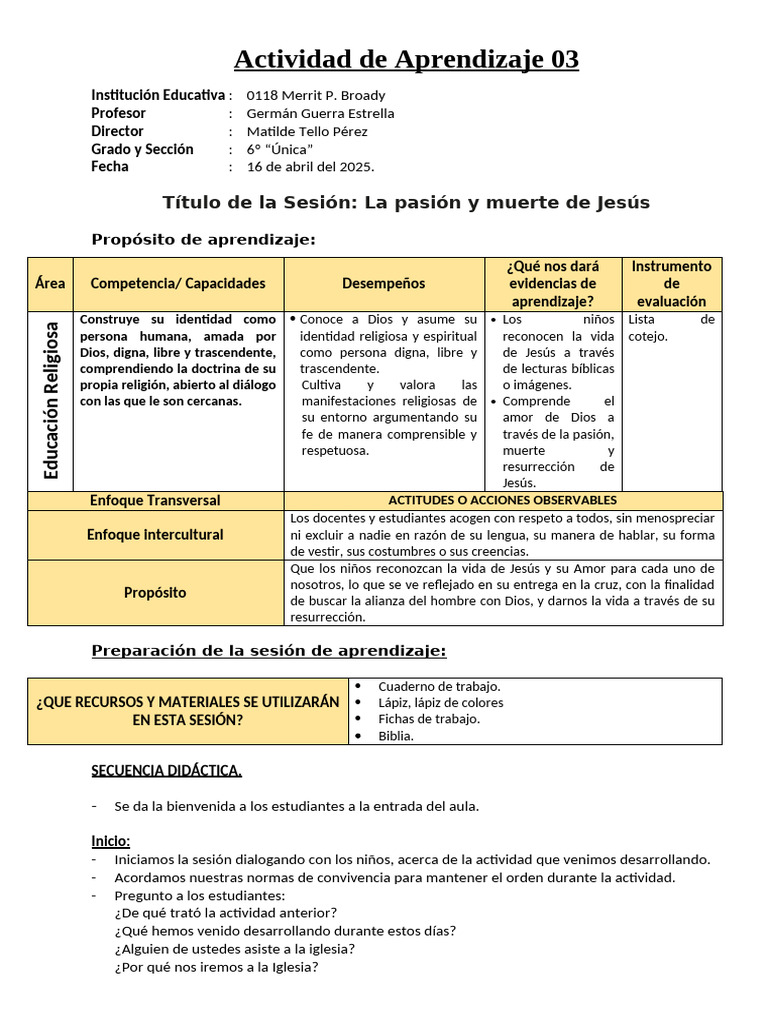 Miercoles Pasion y Muerte de Jesus 16-04 | PDF | Jesús | La ...