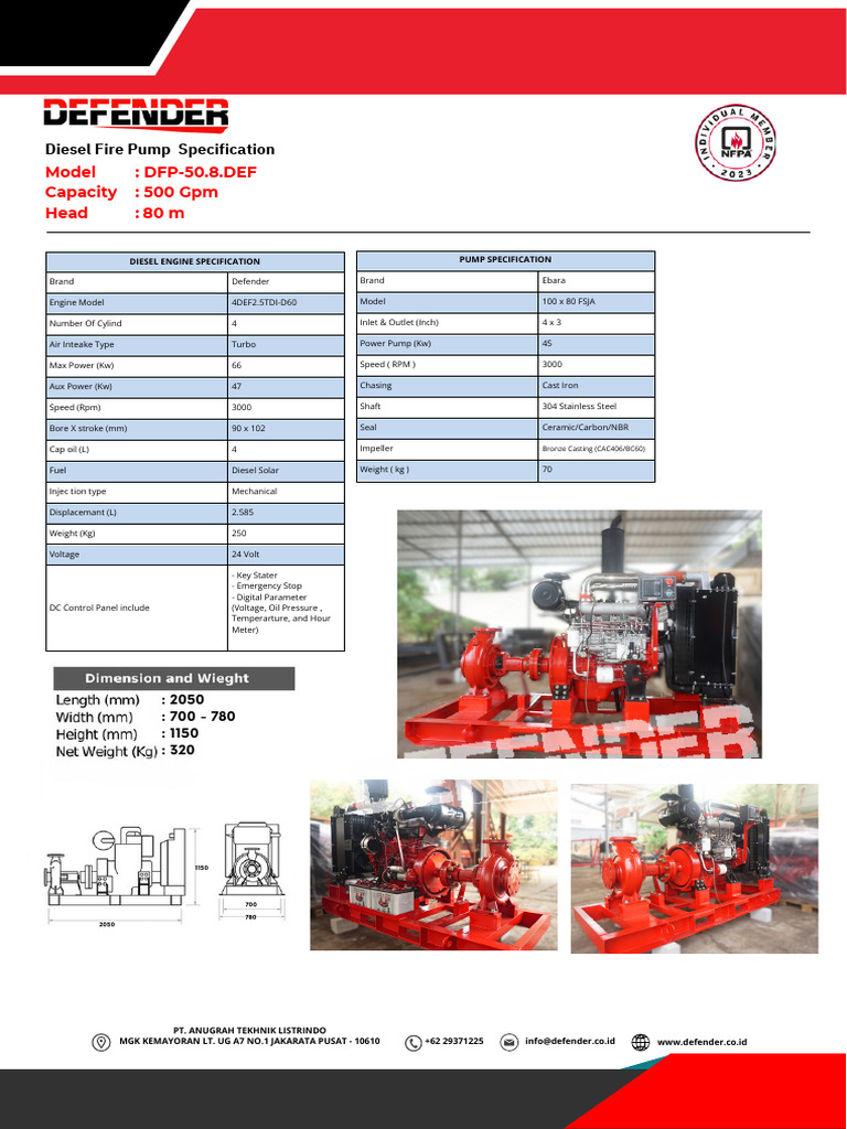 500 GPM Diesel Fire Pump Specs | PDF | Diesel Engine | Pump