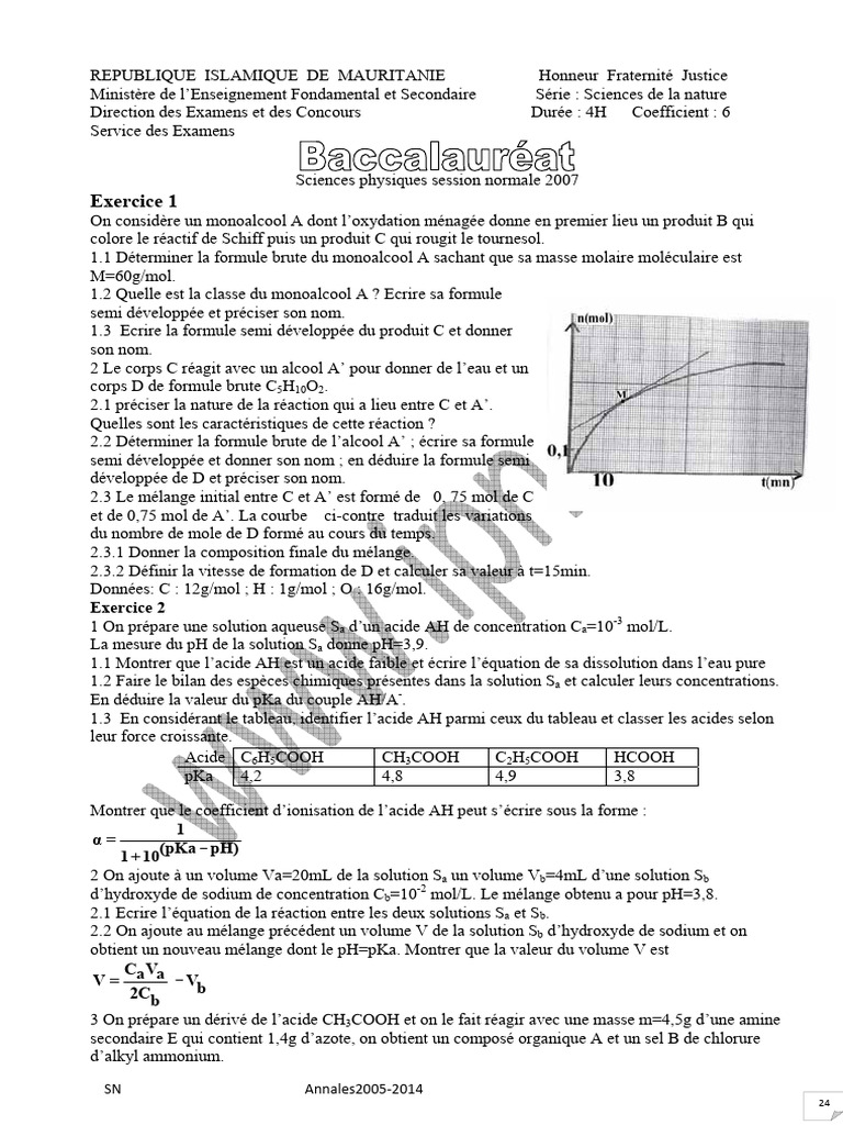 Corrigé Bac 2007 Physique-Chimie | PDF | Champ magnétique | Vagues