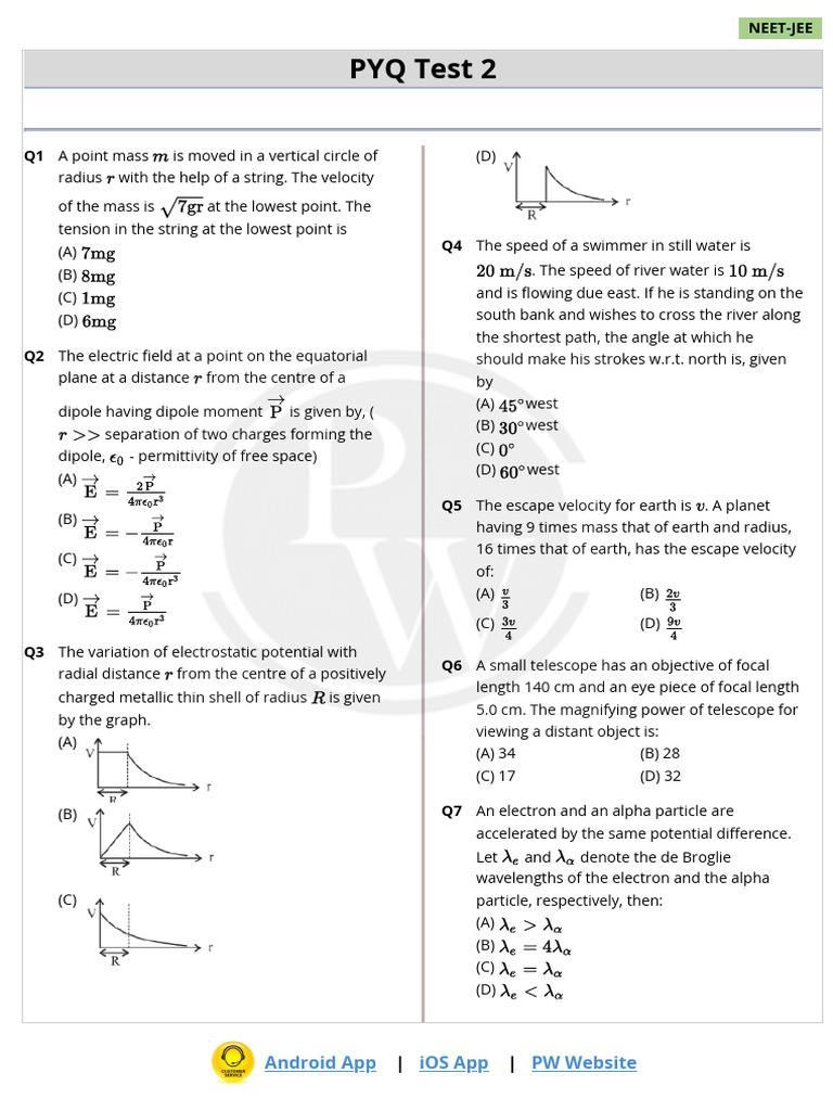 67fe9d1c072bc7d9e449d174 - ## - PYQ Test 02 - Test Paper and Hints ...
