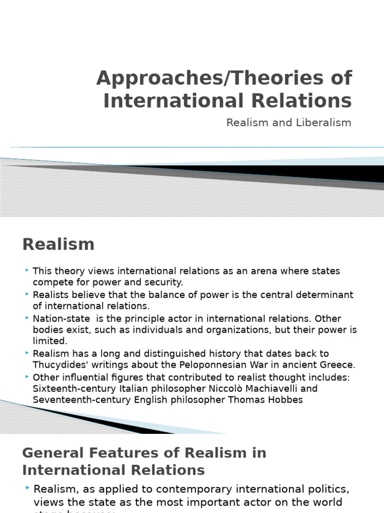 Realism vs. Liberalism in International Relations | PDF | Liberalism ...