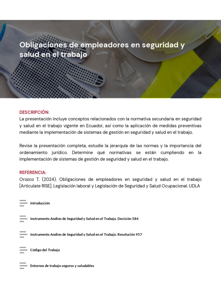 Obligaciones de Empleadores en Seguridad y Salud en El Trabajo 8nMNC2c8 ...