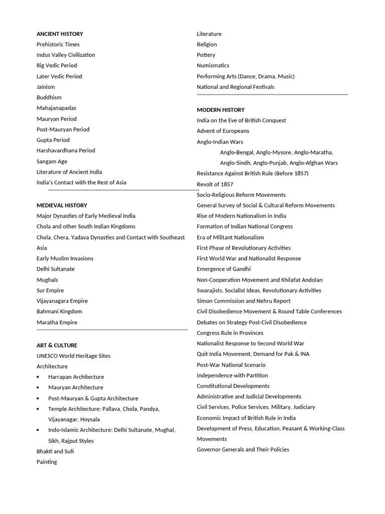 Comprehensive Overview of Indian History | PDF | Asia | South Asia
