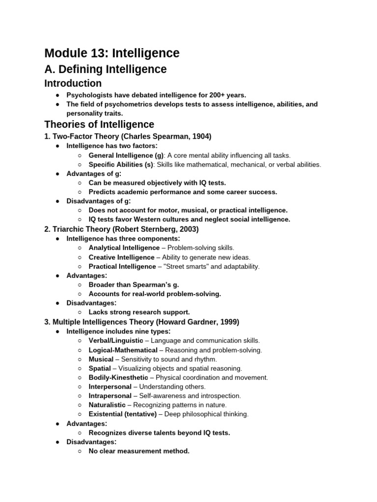 Understanding Intelligence in Psychology | PDF | Intelligence Quotient ...