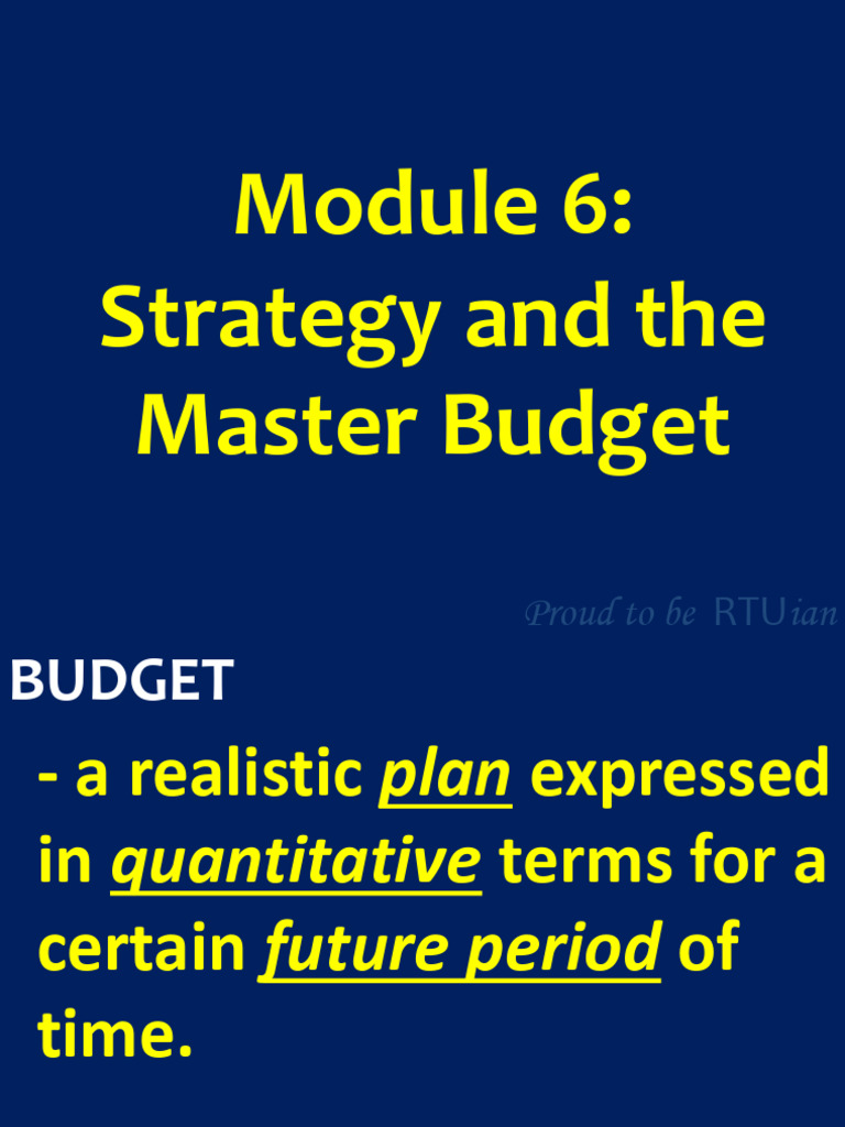 Master Budget Overview and Types | PDF | Budget | Expense