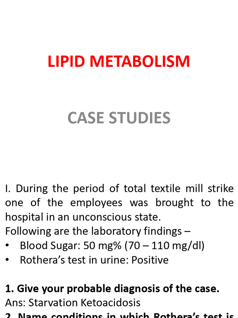 Lipid Metabolism Case Studies Analysis | PDF