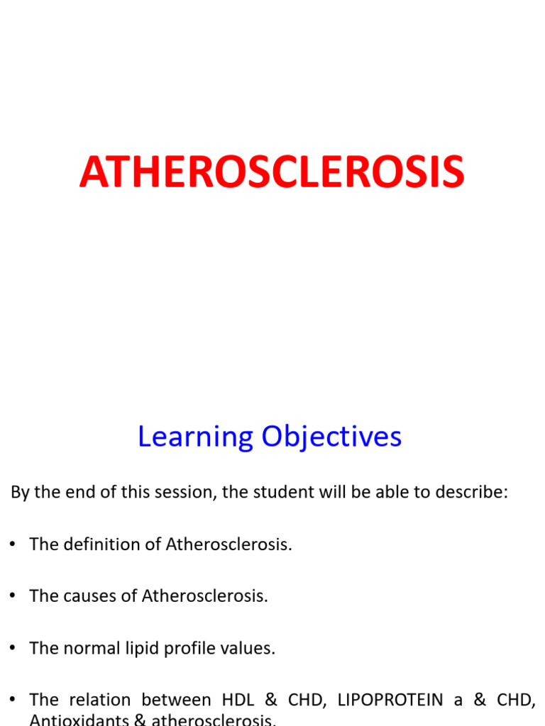 Understanding Atherosclerosis Causes & Risks | PDF | Atherosclerosis ...