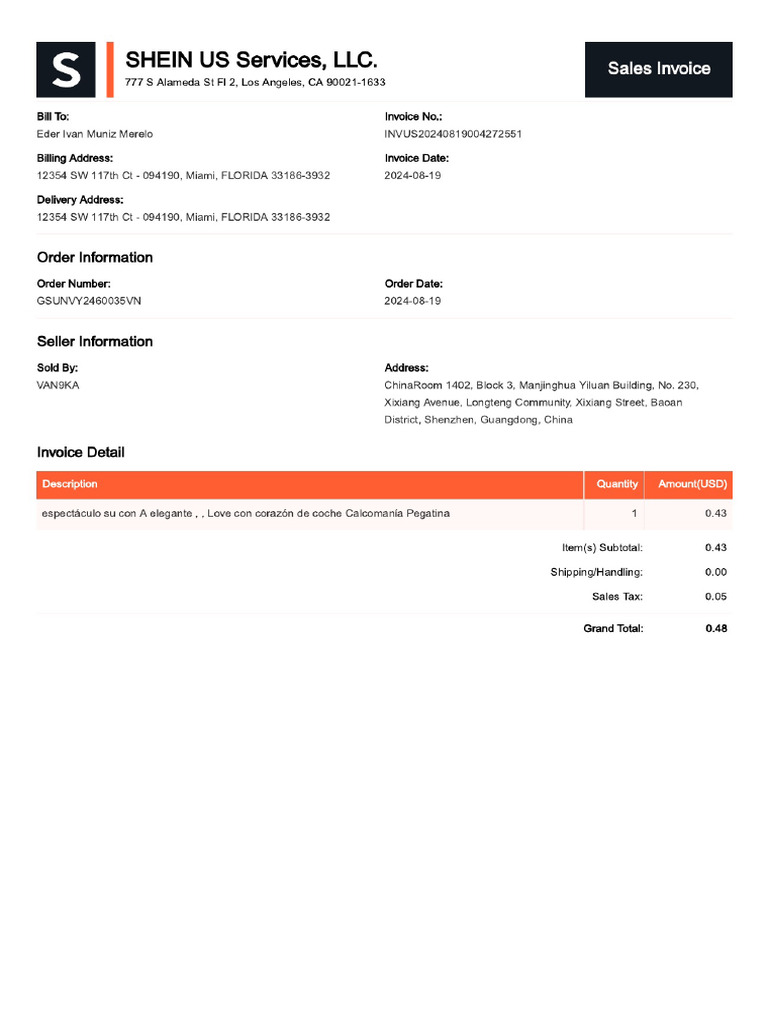 SHEIN Padrino | PDF