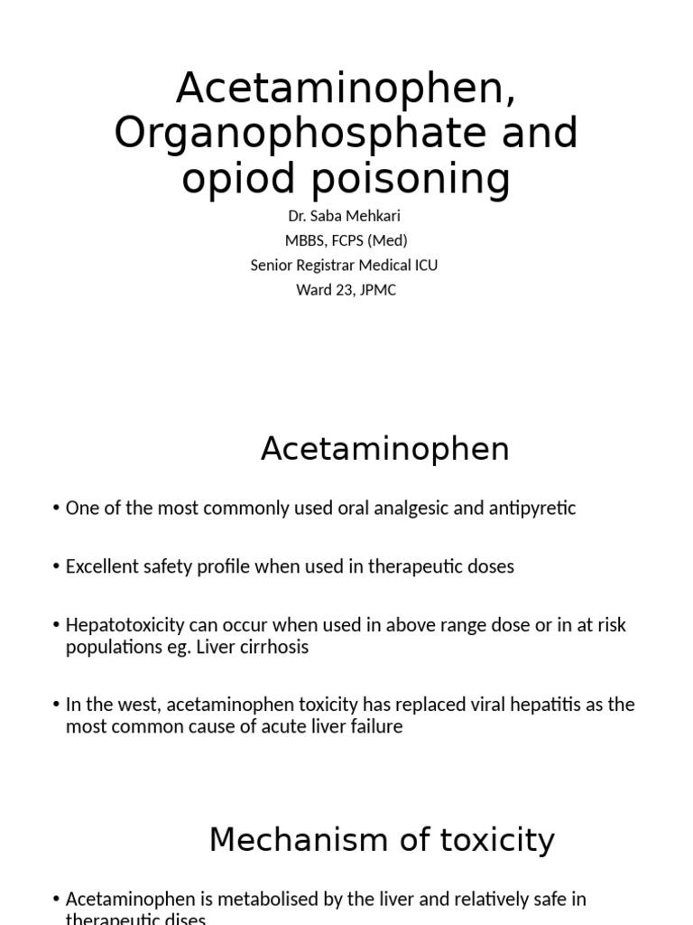 Acute Poisoning - Op - Opp.ac | PDF | Acetylcholine | Medical Specialties