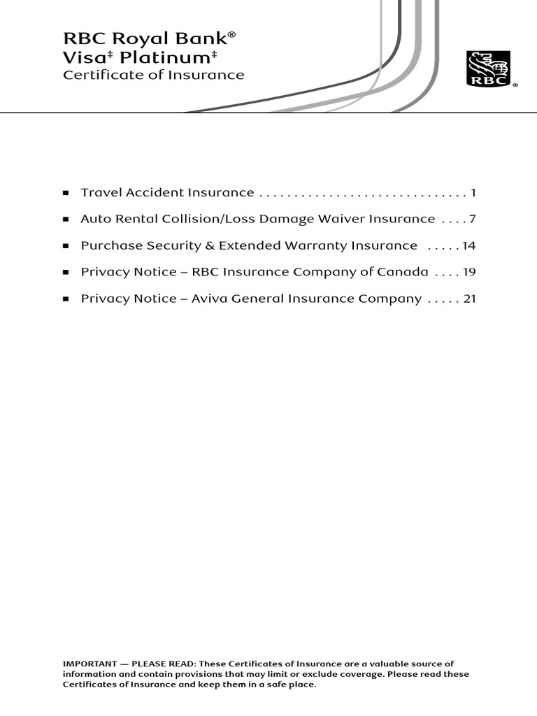 RBC Travel Accident Insurance Overview | PDF | Insurance
