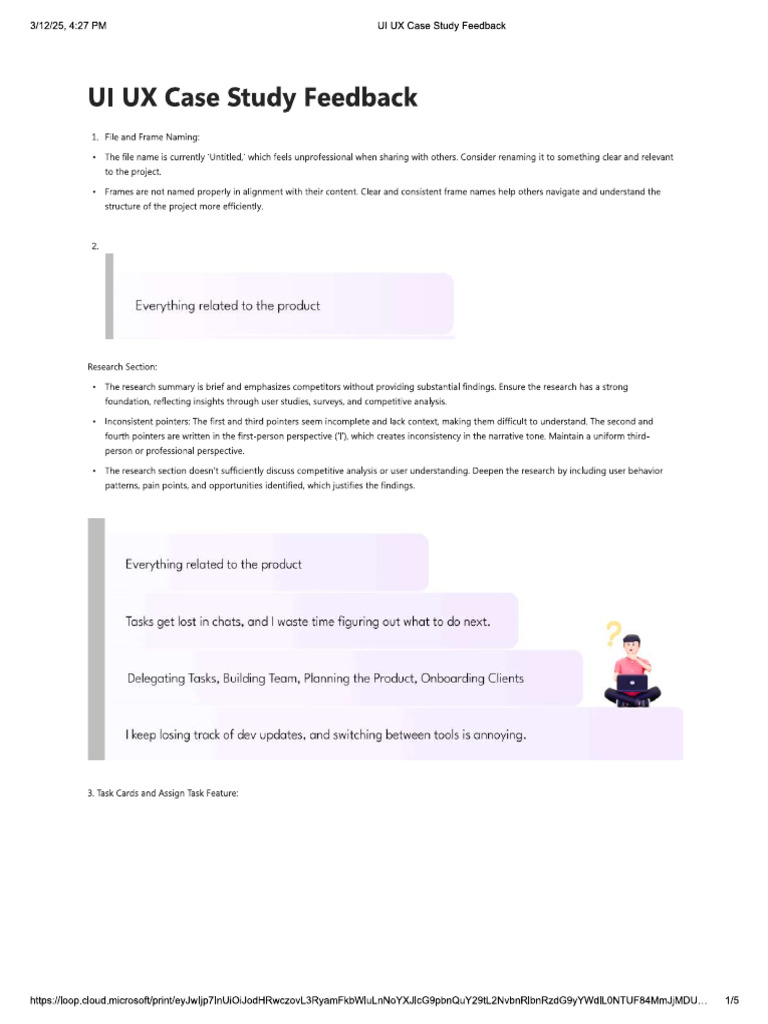 UI UX Case Study - Feedbacks | PDF