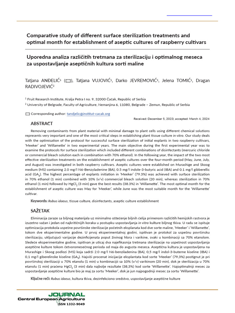 Comparative study of different surface sterilization treatments | PDF ...