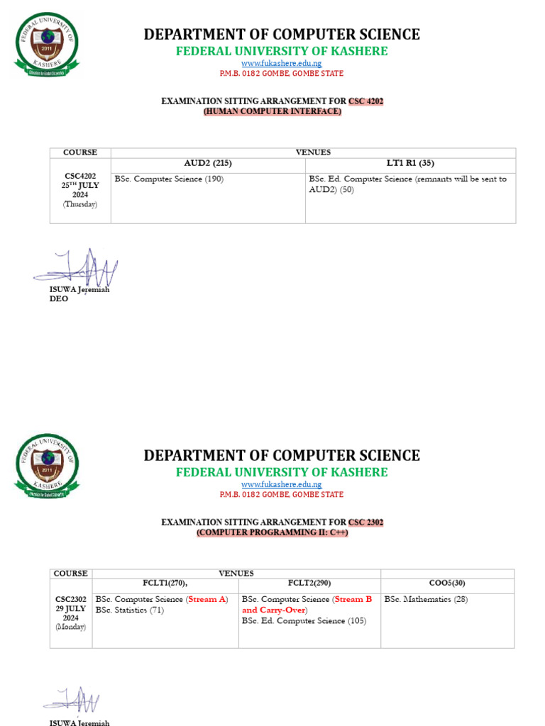 Exam Schedule for BSc Computer Science | PDF | Computer Science | Inquiry