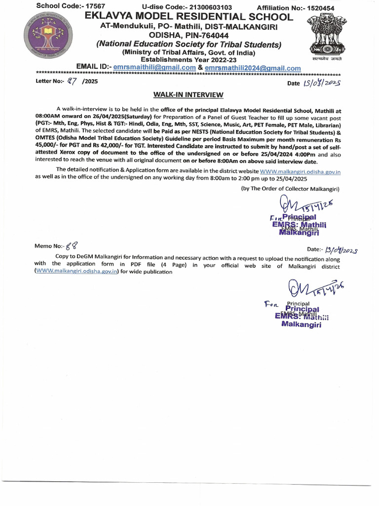 Walk in Interview - 250419 - 151423 | PDF