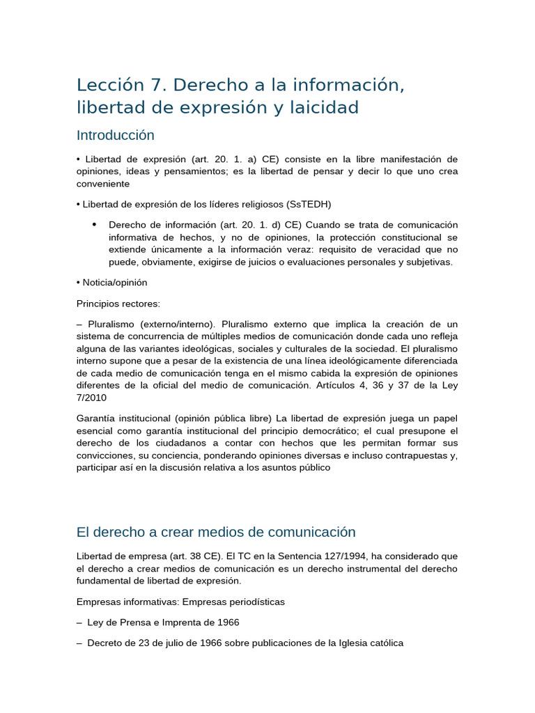 Derecho a la Información y Libertad de Expresión | PDF | Libertad de ...