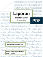 Laporan Percobaan Kimia Perubahan Entalpi