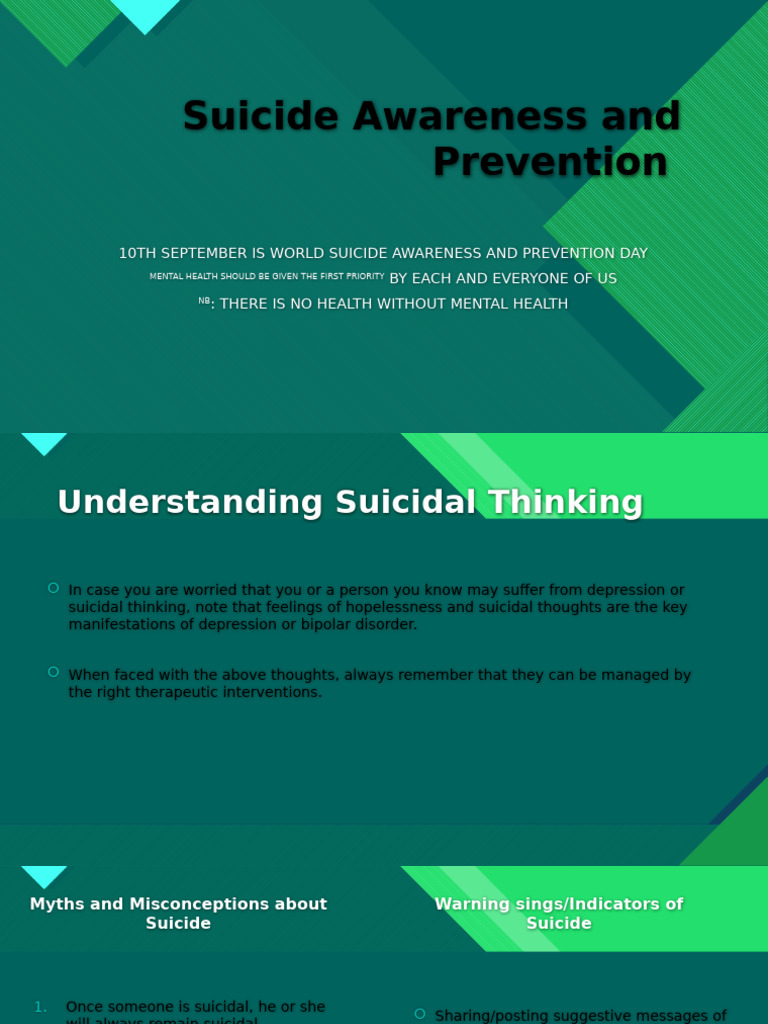 Suicide Awareness and Prevention (1) FINAL | PDF | Suicide | Major ...