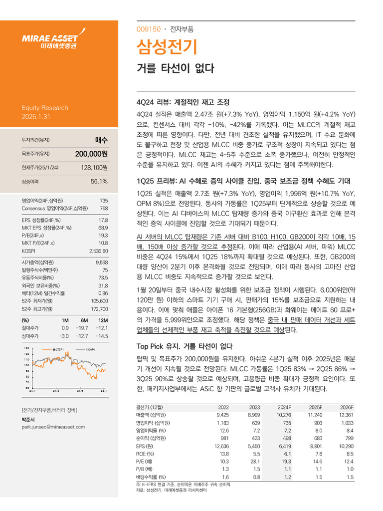 20250131 - 삼성전기 (009150 - 매수) | PDF