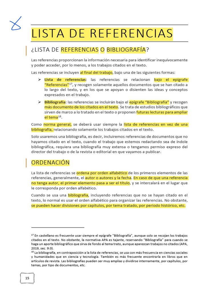 Normas para Lista de Referencias APA | PDF | Bibliografía | Estilo apa
