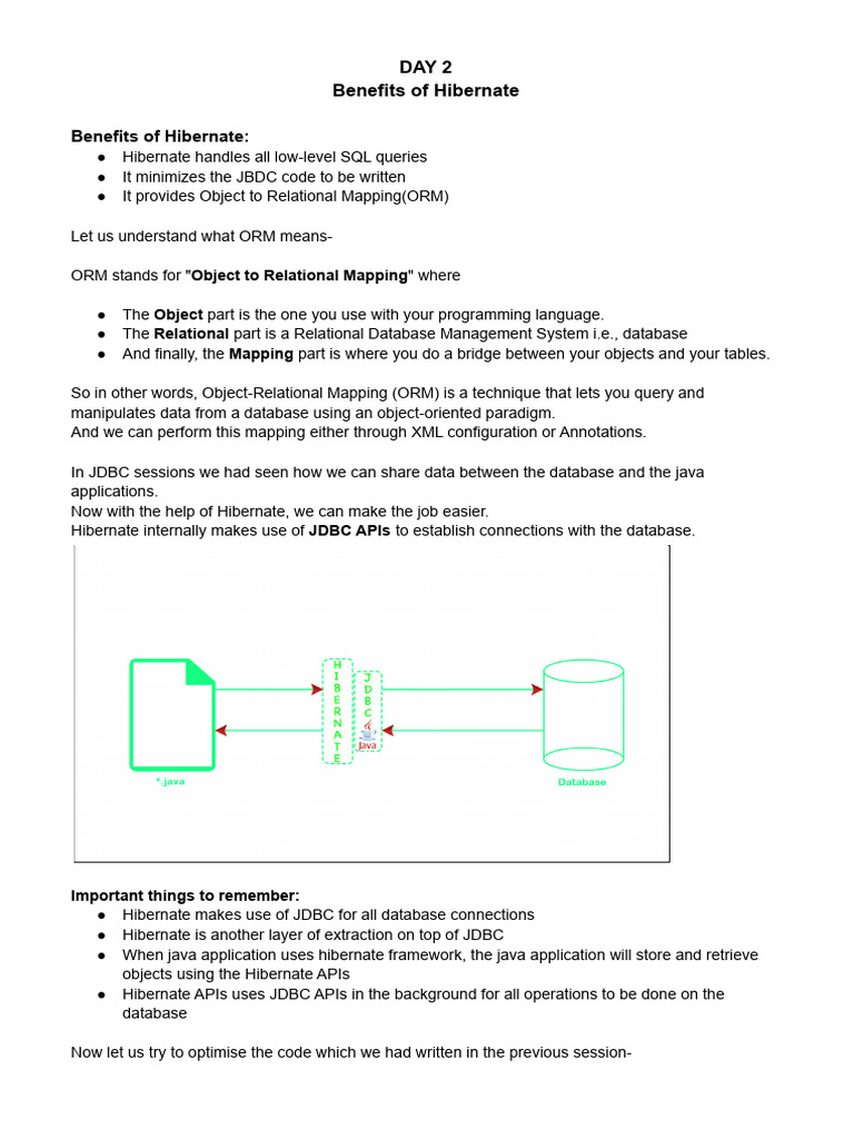 Benefits of Hibernate - Notes Lyst1934 | PDF | Databases | Data Model