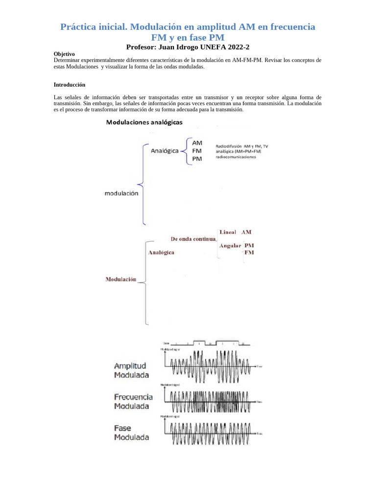 Características de Modulación AM-FM-PM | PDF | Modulación | Modulación ...