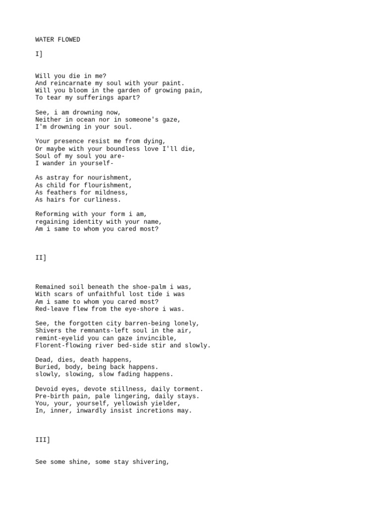 Poetic Reflections on Love and Loss | PDF