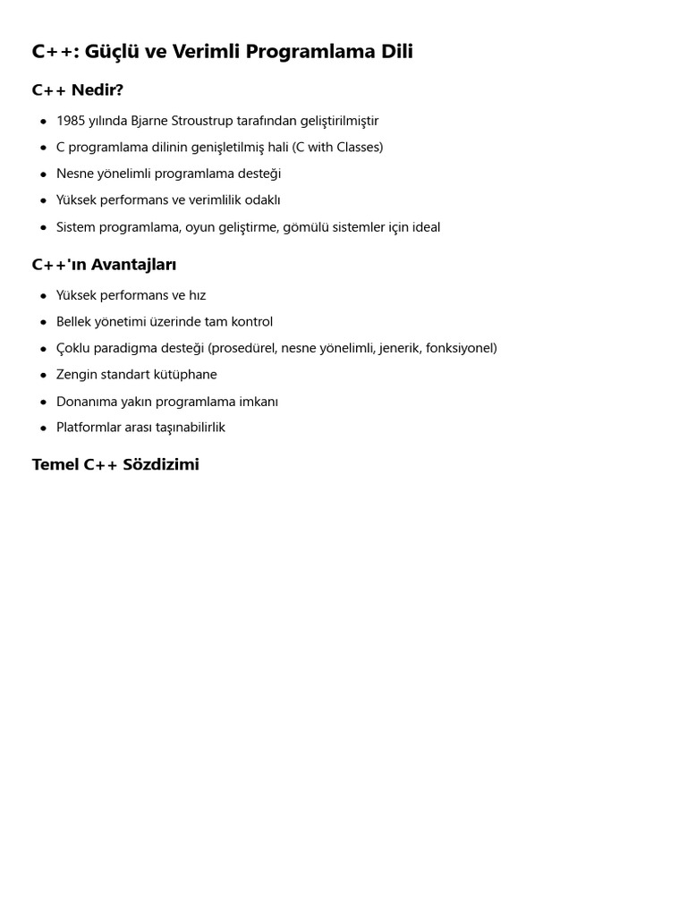 C++ Temelleri | PDF
