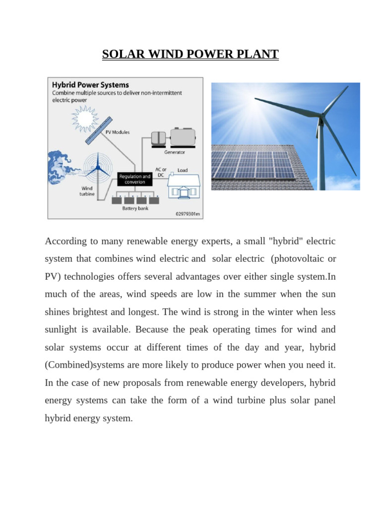Hybrid Solar-Wind Power System Overview | PDF
