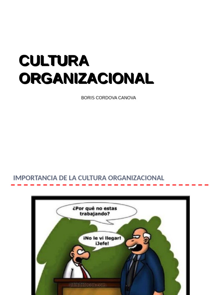 Importancia de la Cultura Organizacional | PDF | Cultura organizacional ...