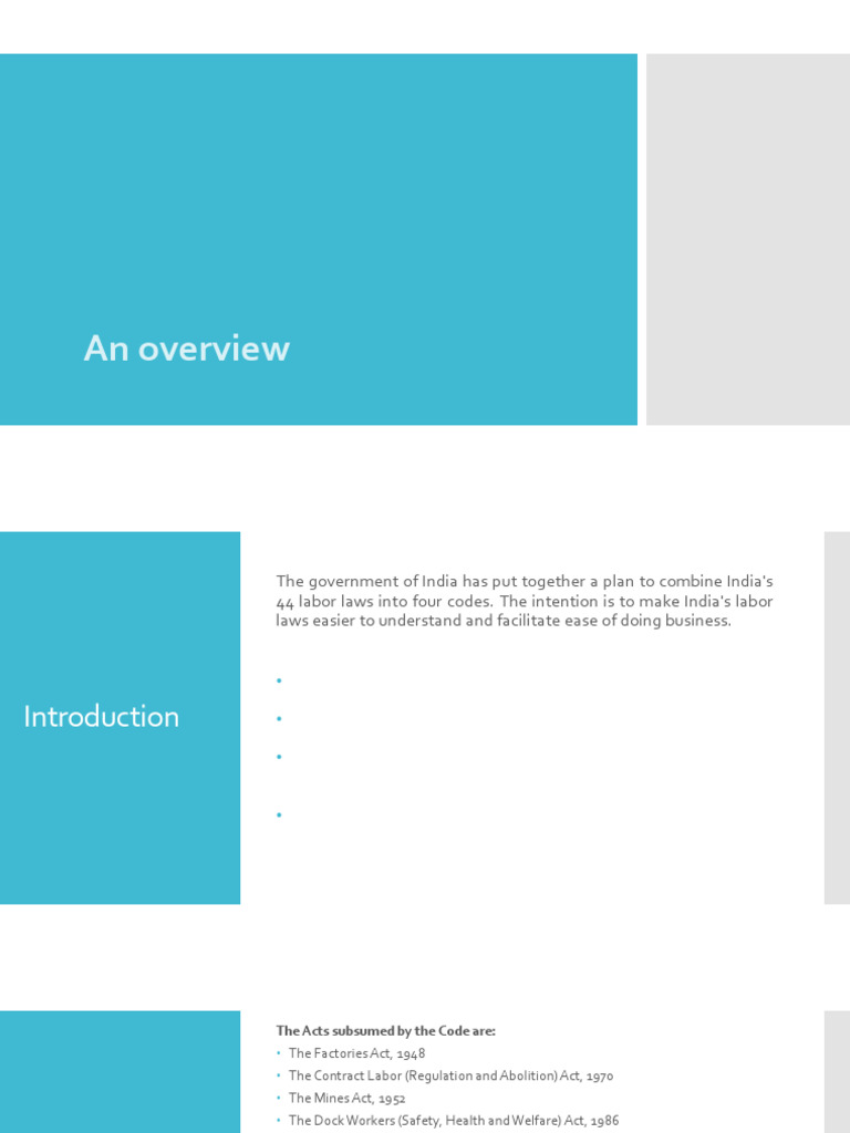 OSH Code 2020: Key Provisions Overview | PDF | Employment ...